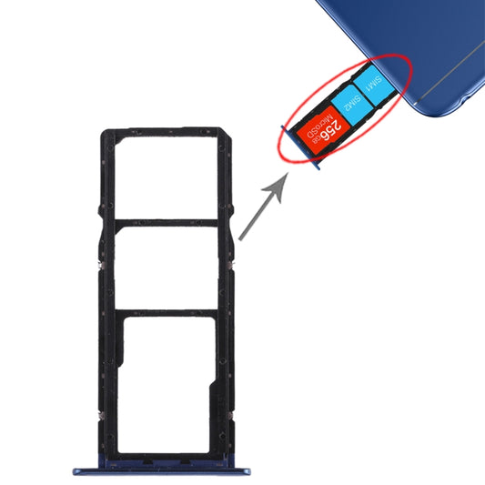 SIM Card Tray + SIM Card Tray + Micro SD Card for Huawei Honor 7A (Blue) - Card Tray by buy2fix | Online Shopping UK | buy2fix
