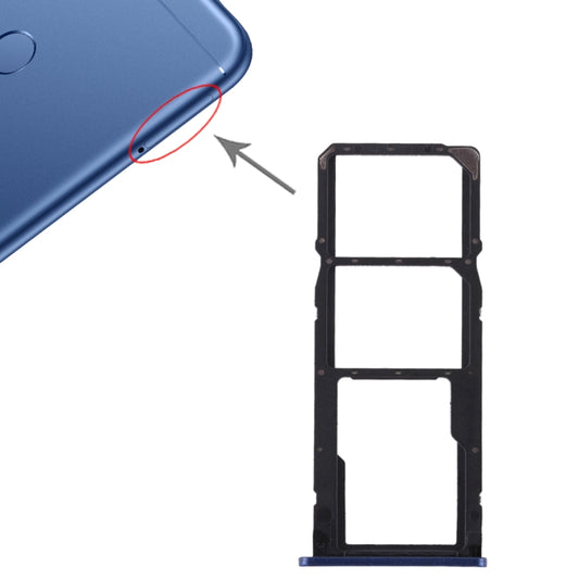 2 SIM Card Tray + Micro SD Card Tray for Huawei Honor Play 7C(Blue) - Card Tray by buy2fix | Online Shopping UK | buy2fix