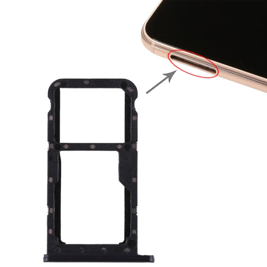 SIM Card Tray + SIM Card Tray / Micro SD Card for Huawei P20 Lite / Nova 3e (Black) - Card Socket by buy2fix | Online Shopping UK | buy2fix