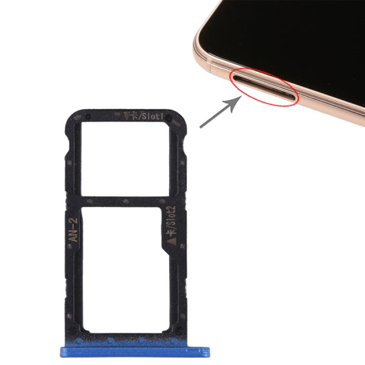 SIM Card Tray + SIM Card Tray / Micro SD Card for Huawei P20 Lite / Nova 3e (Blue) - Card Socket by buy2fix | Online Shopping UK | buy2fix