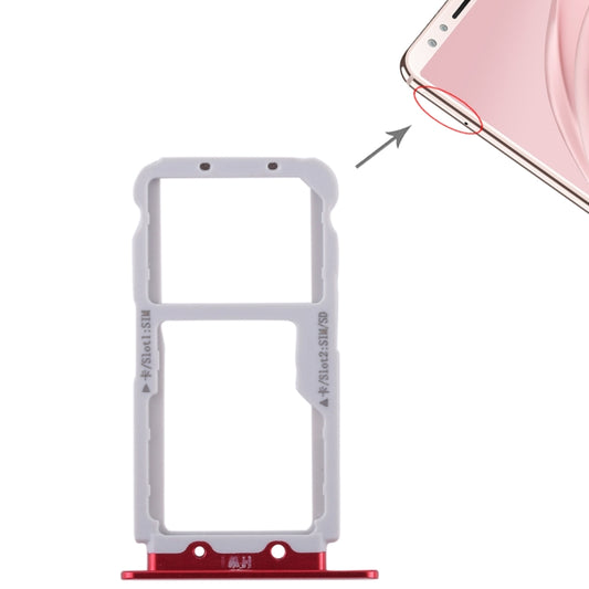 2 SIM Card Tray / Micro SD Card Tray for Huawei Nova 2s(Red) - Card Socket by buy2fix | Online Shopping UK | buy2fix