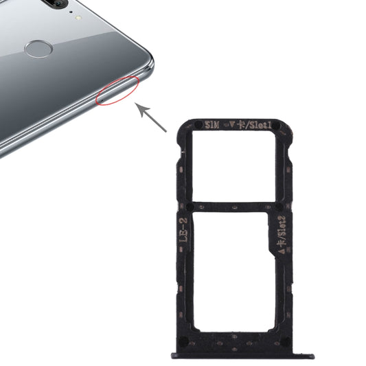 SIM Card Tray + SIM Card Tray / Micro SD Card for Huawei Honor 9 Lite(Black) - Card Tray by buy2fix | Online Shopping UK | buy2fix