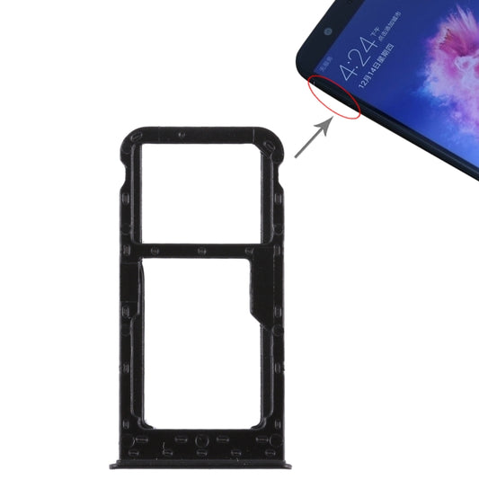 SIM Card Tray + SIM Card Tray / Micro SD Card for Huawei P smart (Enjoy 7S) (Black) - Card Socket by buy2fix | Online Shopping UK | buy2fix