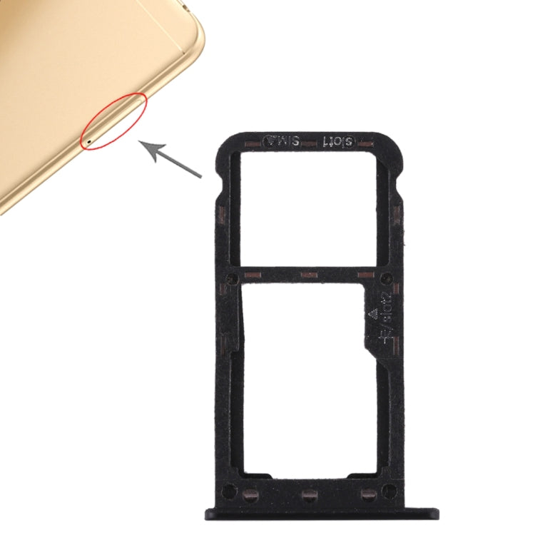 SIM Card Tray + SIM Card Tray / Micro SD Card for Huawei Enjoy 7 (Black) by buy2fix