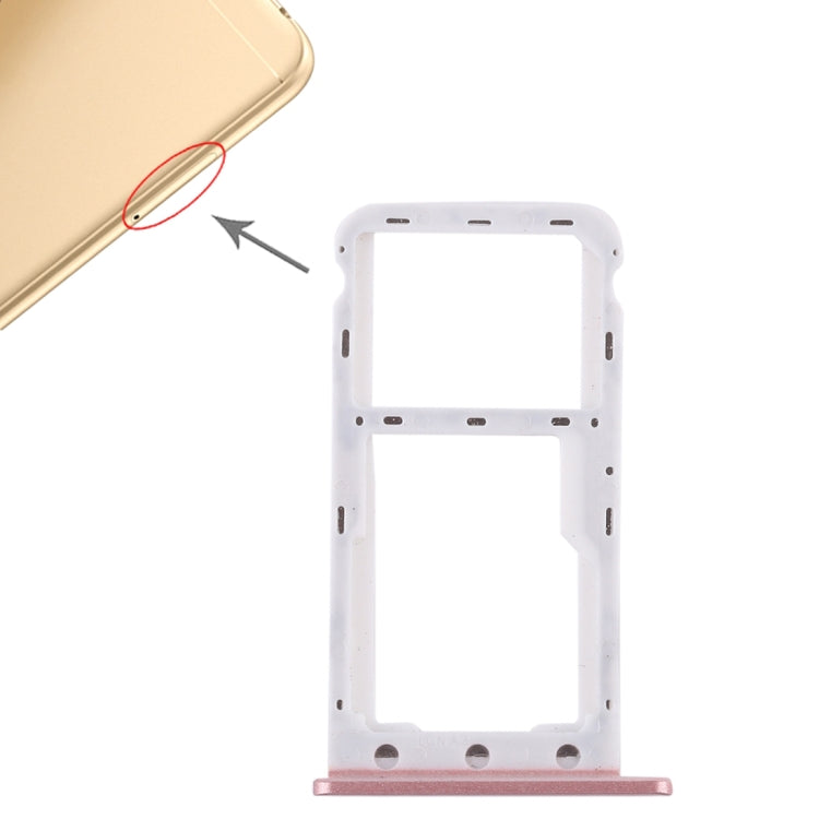 SIM Card Tray + SIM Card Tray / Micro SD Card for Huawei Enjoy 7 (Pink) by buy2fix
