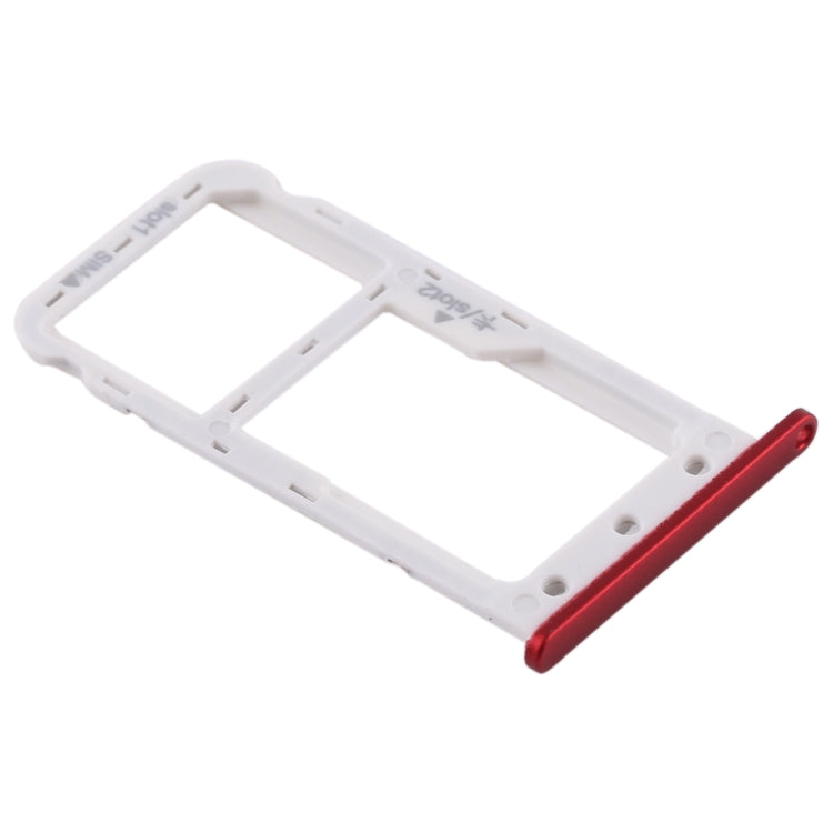 SIM Card Tray + SIM Card Tray / Micro SD Card for Huawei Enjoy 7 (Red) by buy2fix