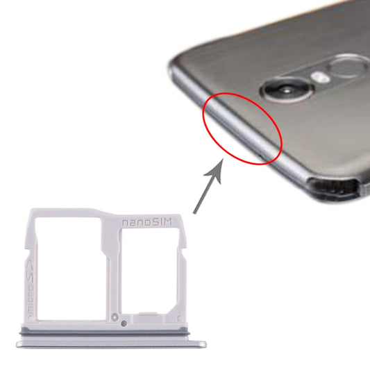 Nano SIM Card Tray + Micro SD Card Tray for LG Stylo 5 / Q720 LM-Q720MS LM-Q720TSW Q720CS (Silver) - For LG by buy2fix | Online Shopping UK | buy2fix