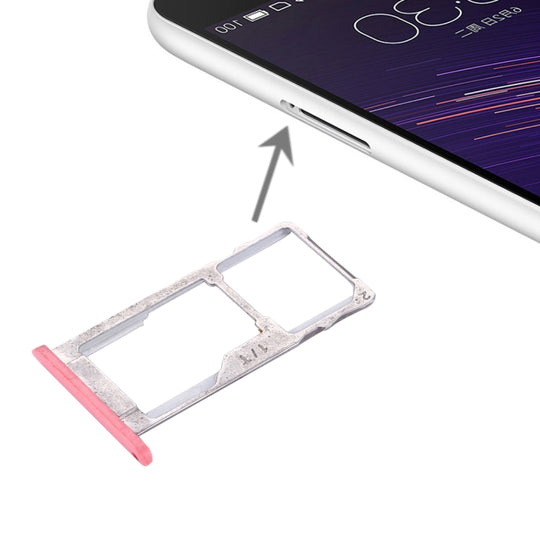 Pour Meizu Meilan Plateau de carte SIM + SIM / Micro SD en métal (rose)