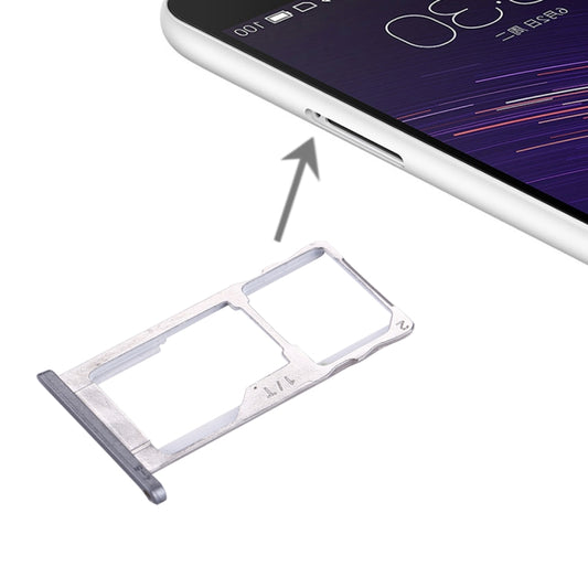 For Meizu Meilan Metal SIM + SIM / Micro SD Card Tray  (Grey) - For Meizu by buy2fix | Online Shopping UK | buy2fix