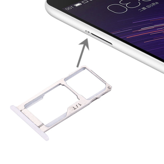For Meizu Meilan Metal SIM + SIM / Micro SD Card Tray  (White) - For Meizu by buy2fix | Online Shopping UK | buy2fix
