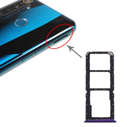 For OPPO Realme 5 Pro / Q SIM Card Tray + SIM Card Tray + Micro SD Card Tray (Purple) - Card Tray by buy2fix | Online Shopping UK | buy2fix