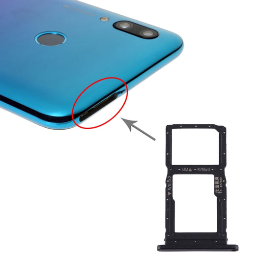 SIM Card Tray + SIM Card Tray / Micro SD Card Tray for Huawei P smart Pro 2019 (Black) - Card Socket by buy2fix | Online Shopping UK | buy2fix