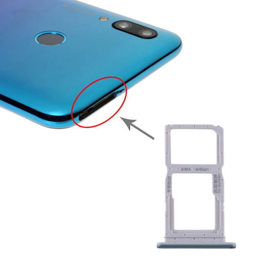 SIM Card Tray + SIM Card Tray / Micro SD Card Tray for Huawei P smart Pro 2019 (Blue) - Card Socket by buy2fix | Online Shopping UK | buy2fix