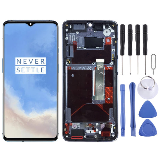 For OnePlus 7T HD1901 HD1903 HD1900 HD1905 Digitizer Full Assembly with Frame OEM LCD Screen (Baby Blue) - LCD Screen by buy2fix | Online Shopping UK | buy2fix
