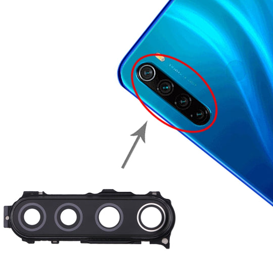 Cache objectif d'appareil photo pour Xiaomi Redmi Note 8 (noir)