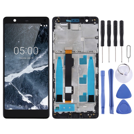 TFT LCD Screen for Nokia 5.1 TA-1061 TA-1075 TA-1076 TA-1088 TA-1081 Digitizer Full Assembly with Frame (Black) - LCD Screen by buy2fix | Online Shopping UK | buy2fix