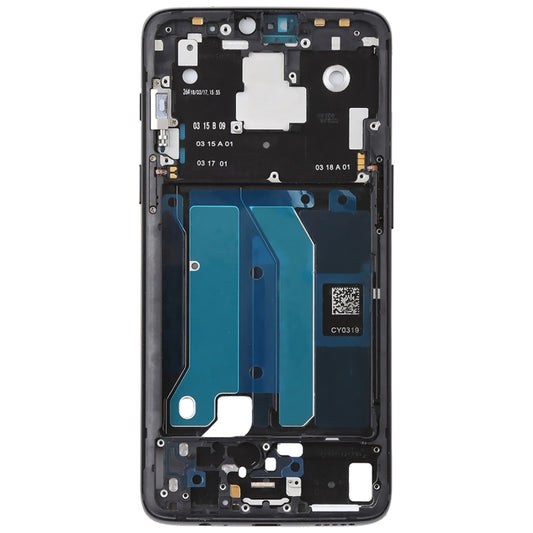 For OnePlus 6 Front Housing LCD Frame Bezel Plate with Side Keys (Jet Black) - Frame Bezel Plate by buy2fix | Online Shopping UK | buy2fix