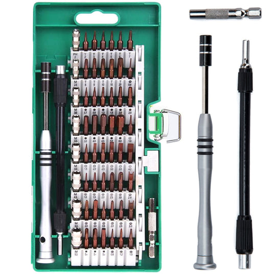 Kit d'outils de réparation d'embouts de tournevis de précision en acier à outils S2 60 en 1 (vert)