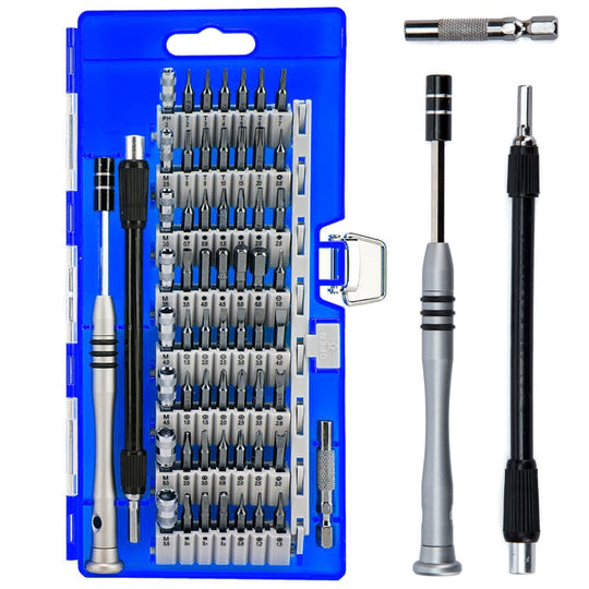 Tournevis de précision en acier à outils S2 60 en 1, tournevis à écrou, Kit d'outils de réparation (bleu)
