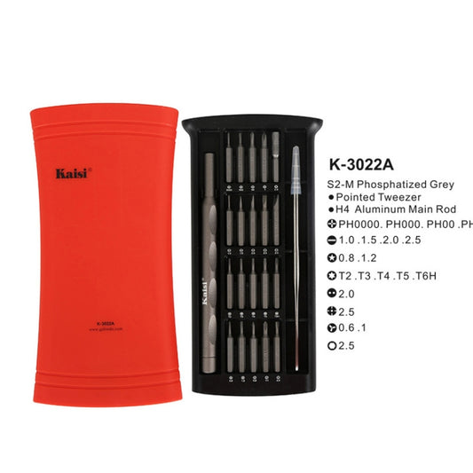 Kaisi K-3022A 22 in1 High Precision Screwdriver Set Magnetic Screwdriver Bits - Screwdriver Set by Kaisi | Online Shopping UK | buy2fix