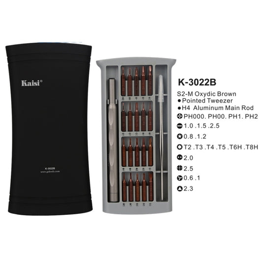 Kaisi K-3022B 22 in1 High Precision Screwdriver Set Magnetic Screwdriver Bits - Screwdriver Set by Kaisi | Online Shopping UK | buy2fix