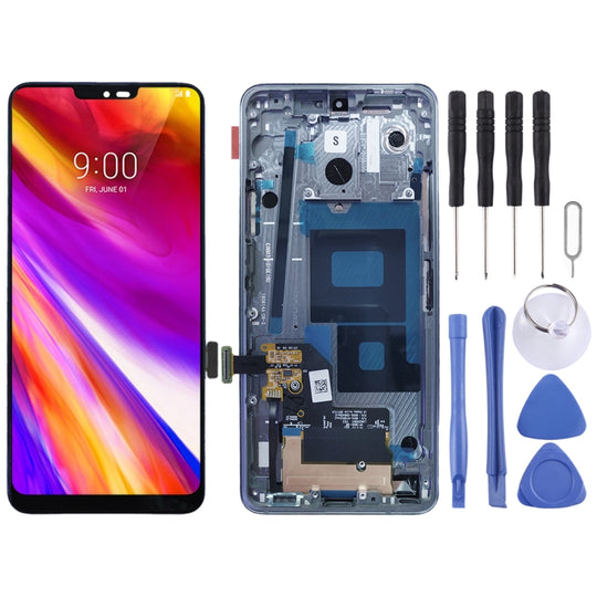 Écran LCD et numériseur complet avec cadre pour LG G7 ThinQ / G710 G710EM G710PM G710VMP (argent)