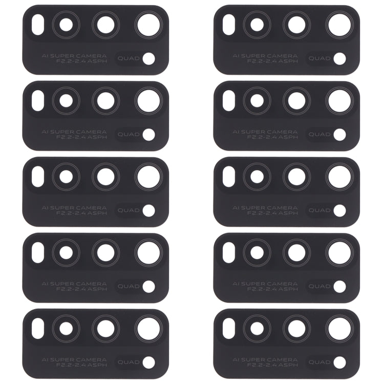 For Vivo Y50 1935, V1965A / Vivo Y30 1938 10pcs Back Camera Lens (Black) - Camera Parts by buy2fix | Online Shopping UK | buy2fix
