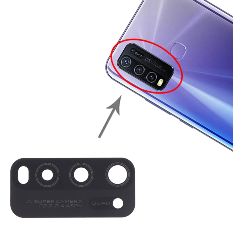 For Vivo Y50 1935, V1965A / Vivo Y30 1938 10pcs Back Camera Lens (Black) - Camera Parts by buy2fix | Online Shopping UK | buy2fix