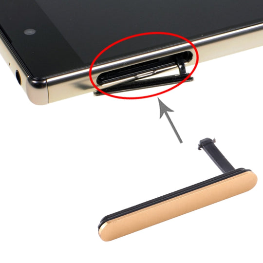 SIM-Kartenkappe + staubdichter Micro-SD-Kartenblock für Sony Xperia Z5 Premium (Gold)