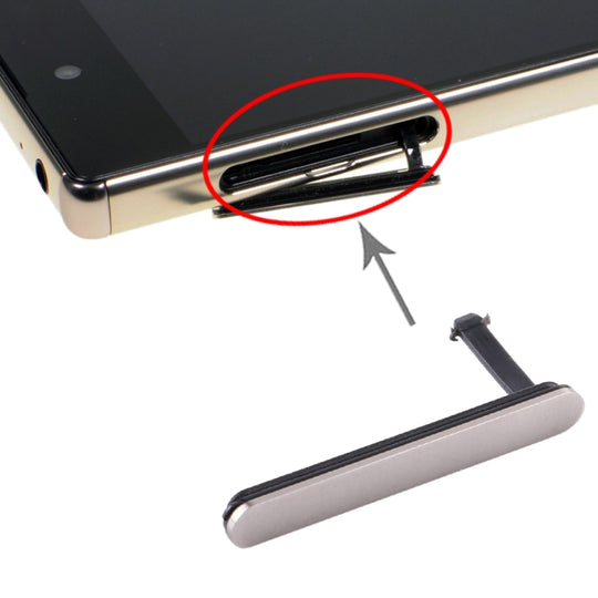 SIM-Kartenkappe + staubdichter Micro-SD-Kartenblock für Sony Xperia Z5 Premium (Silber)