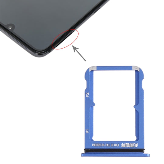 Plateau de carte SIM + plateau de carte SIM pour Xiaomi Mi 9 (bleu)