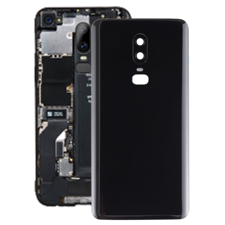 For OnePlus 6 Smooth Surface Battery Back Cover (Black) - Back Cover by buy2fix | Online Shopping UK | buy2fix