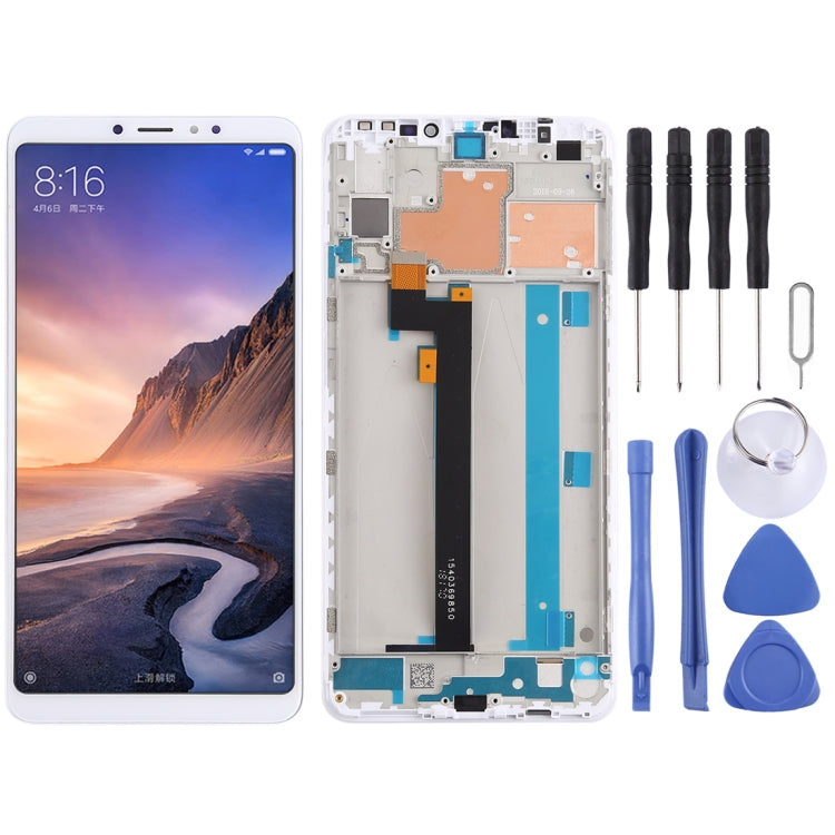 TFT LCD Screen for Xiaomi Mi Max 3 Digitizer Full Assembly with Frame(White) - LCD Screen by buy2fix | Online Shopping UK | buy2fix