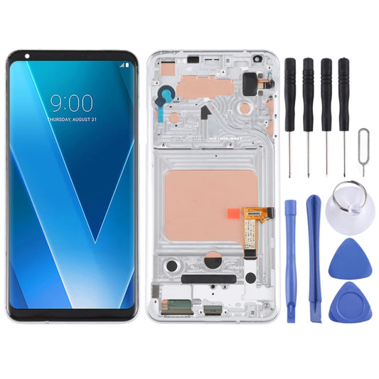 LCD Screen and Digitizer Full Assembly with Frame for LG V30(Silver) - For LG by buy2fix | Online Shopping UK | buy2fix