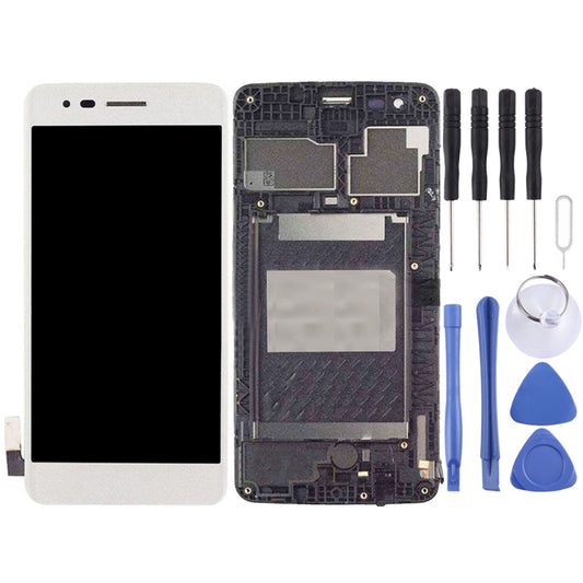 TFT LCD Screen for LG K8 2017 US215 M210 M200N with Digitizer Full Assembly with Frame  (Silver) - For LG by buy2fix | Online Shopping UK | buy2fix