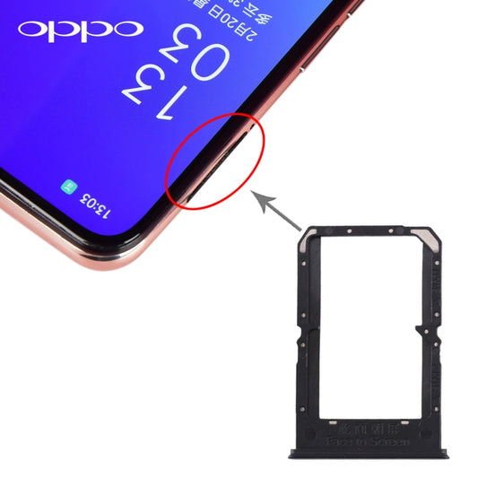 For OPPO Reno3/K7 5G/Find X2 Lite SIM Card Tray + SIM Card Tray(Black) - Card Tray by buy2fix | Online Shopping UK | buy2fix