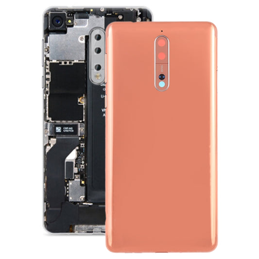 Battery Back Cover with Camera Lens & Side Keys for Nokia 8(Orange) - Back Cover by buy2fix | Online Shopping UK | buy2fix