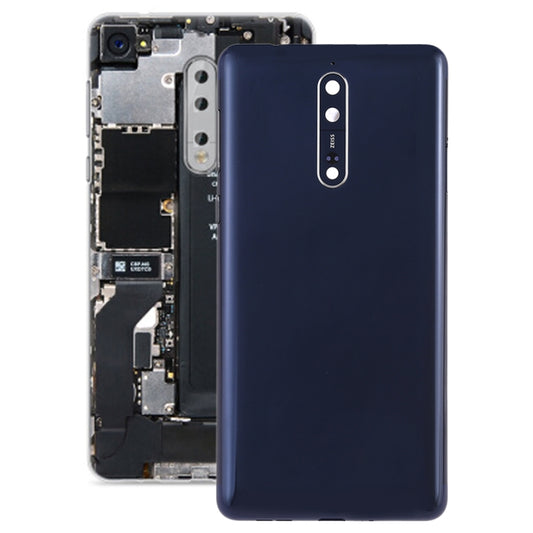 Battery Back Cover with Camera Lens & Side Keys for Nokia 8(Blue) - Back Cover by buy2fix | Online Shopping UK | buy2fix