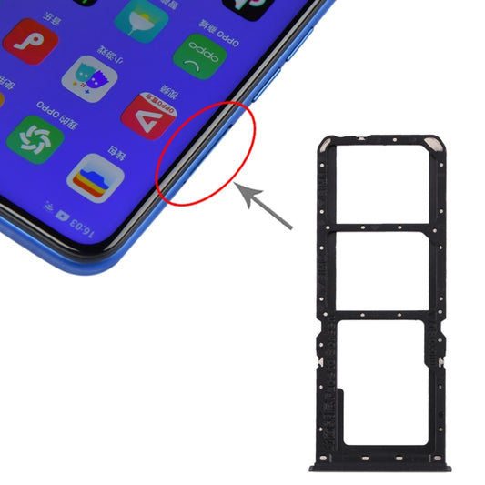 For OPPO A11x/A11/A9(2020)/A5(2020) SIM Card Tray + SIM Card Tray + Micro SD Card Tray (Black) - Card Tray by buy2fix | Online Shopping UK | buy2fix