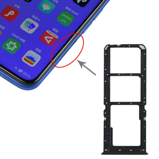 SIM-Kartenfach + SIM-Kartenfach + Micro-SD-Kartenfach für OPPO A11x/A11/A9(2020)/A5(2020) (Schwarz)