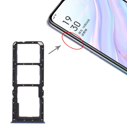 SIM-Kartenfach + SIM-Kartenfach + Micro-SD-Kartenfach für OPPO A11 (Blau)