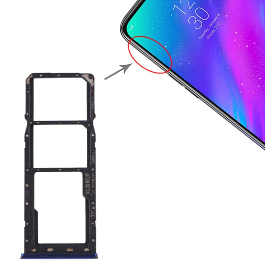 SIM-Kartenfach + SIM-Kartenfach + Micro-SD-Kartenfach für OPPO Realme 3 (Blau)