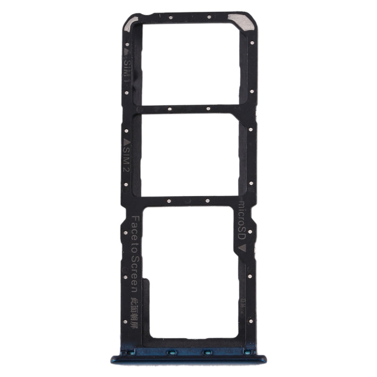 For Realme X2 SIM Card Tray + SIM Card Tray + Micro SD Card Tray (Blue) - Card Tray by buy2fix | Online Shopping UK | buy2fix