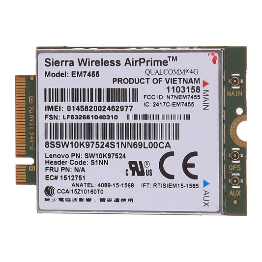 EM7455 Sierra Wireless FDD/TDD LTE Cat6 4G Module, 4G CARD for Lenovo laptop ThinkPad P50 P50S P40 Yoga L460 T460 T460P T460S - Add-on Cards by buy2fix | Online Shopping UK | buy2fix