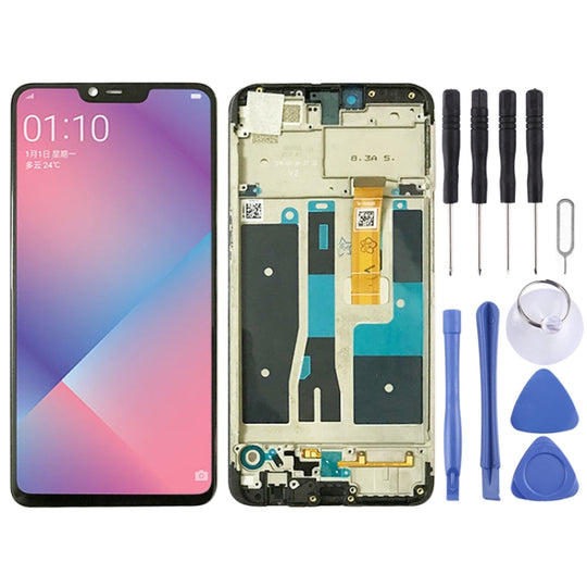 Écran LCD et numériseur complet avec cadre pour OPPO A5 / A3s (version haute) (noir)