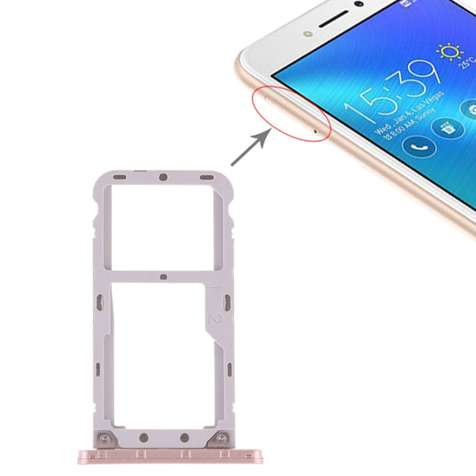 SIM Card Tray + SIM Card Tray / Micro SD Card Tray for Asus Zenfone Live ZB501KL(Gold) - Card Tray by buy2fix | Online Shopping UK | buy2fix