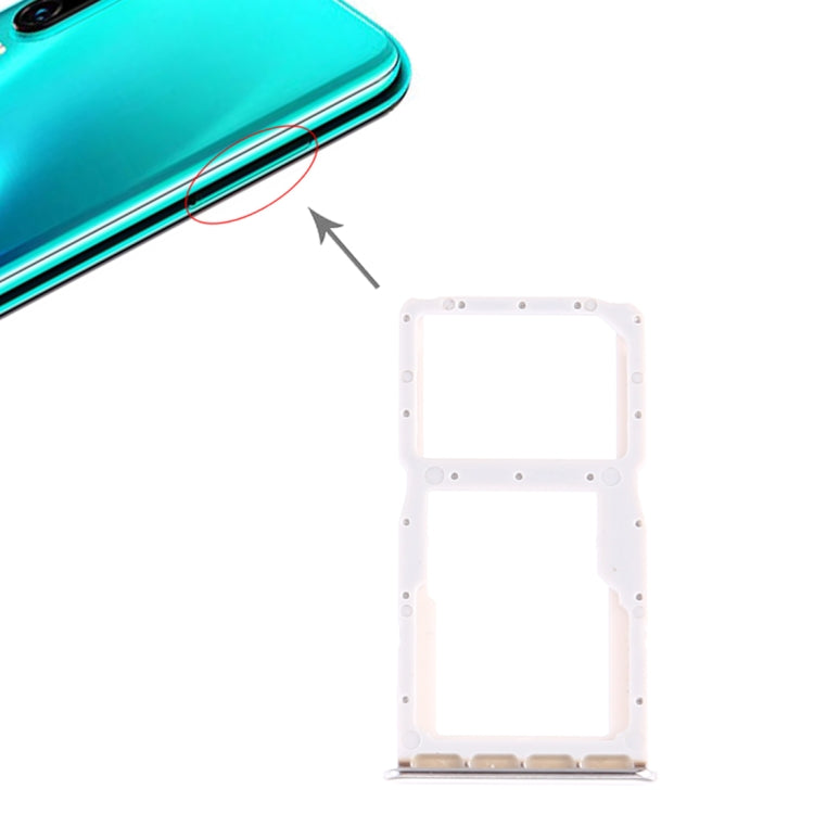SIM Card Tray + SIM Card Tray / Micro SD Card Tray for Huawei P30 Lite (White) - Card Socket by buy2fix | Online Shopping UK | buy2fix