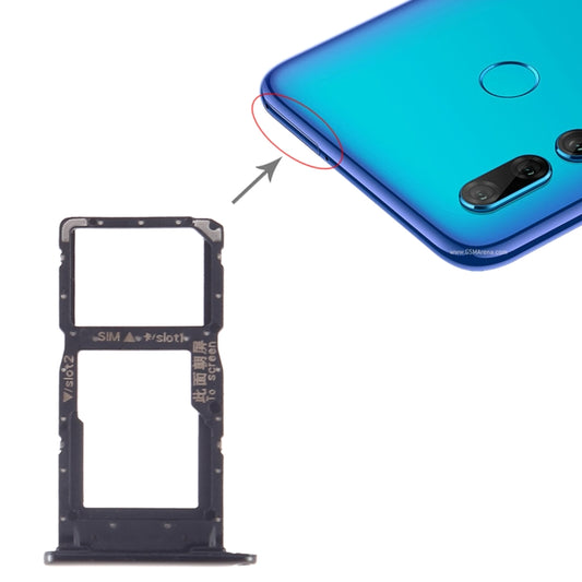 SIM Card Tray + SIM Card Tray / Micro SD Card Tray for Huawei P Smart+ 2019 (Black) - Card Socket by buy2fix | Online Shopping UK | buy2fix