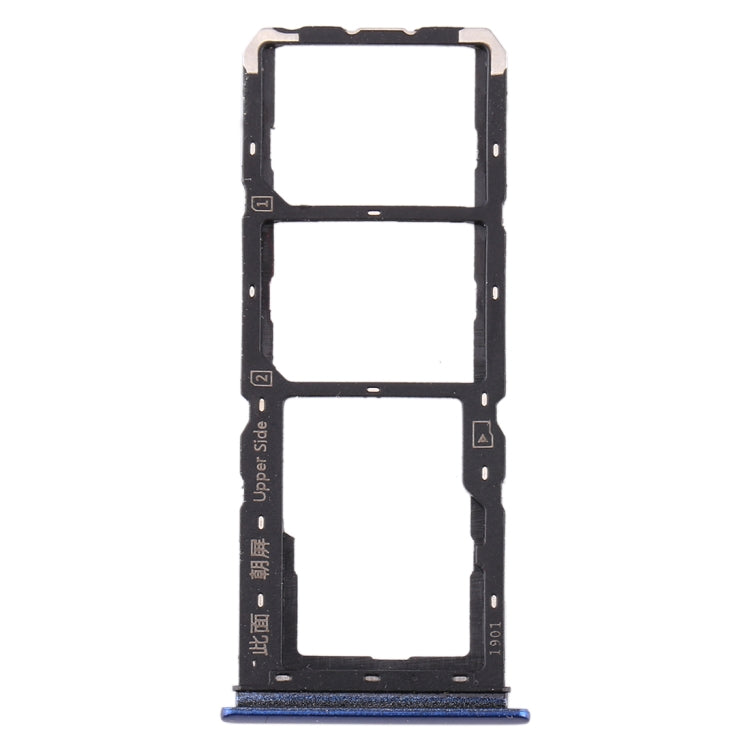 For vivo Y3 SIM Card Tray + SIM Card Tray + Micro SD Card Tray (Blue) - Card Tray by buy2fix | Online Shopping UK | buy2fix