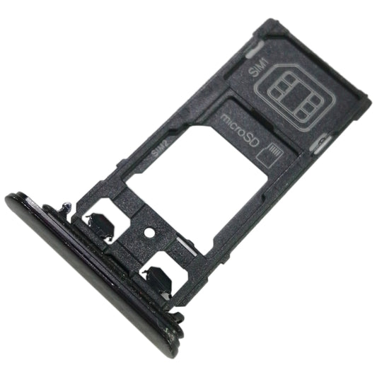 SIM1 Card Tray + SIM2 Card / Micro SD Card Tray for Sony Xperia XZ(Black) - Card Tray by buy2fix | Online Shopping UK | buy2fix